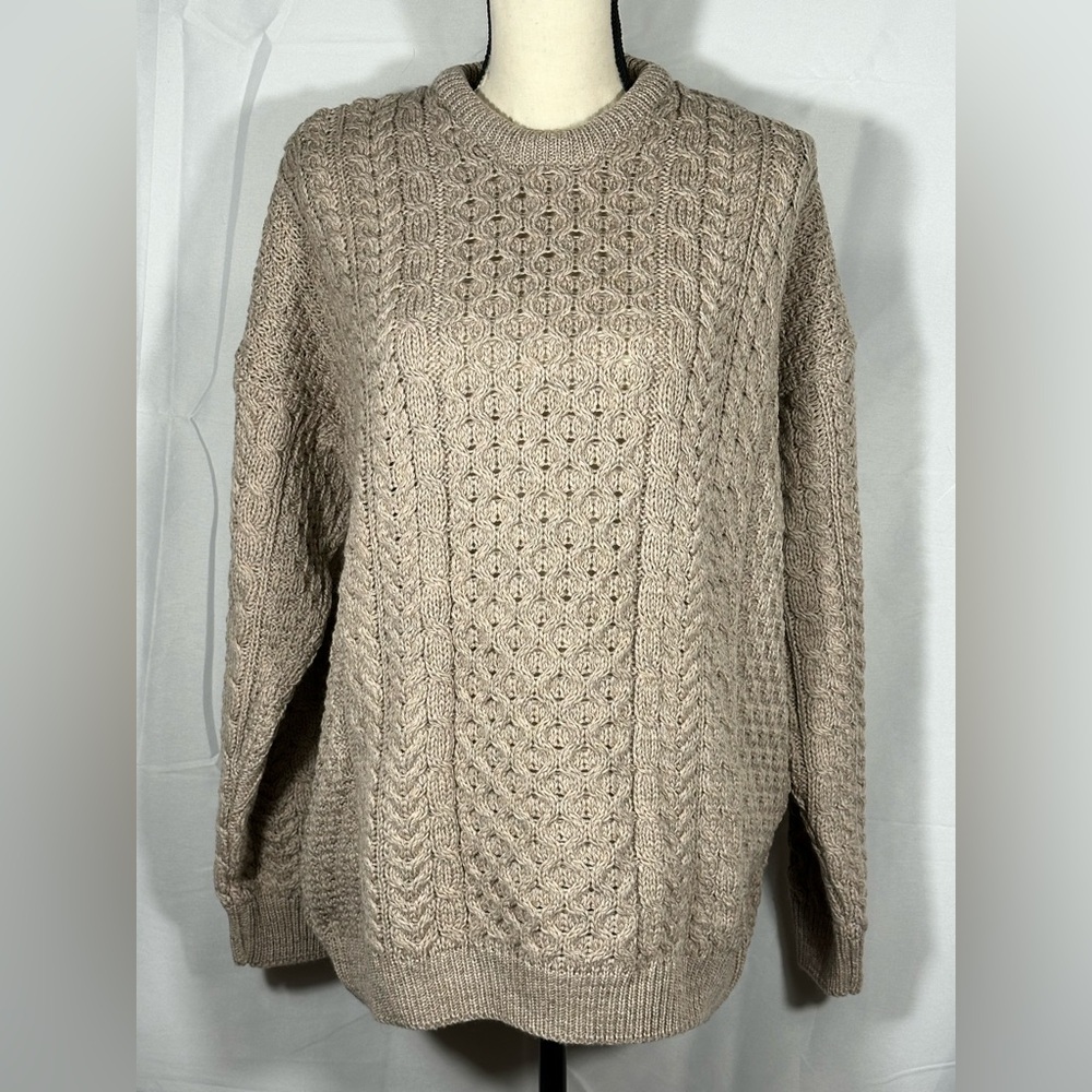 CarraigDonn 100% Irish Merino Wool Fisherman Cable knit‎ sweater